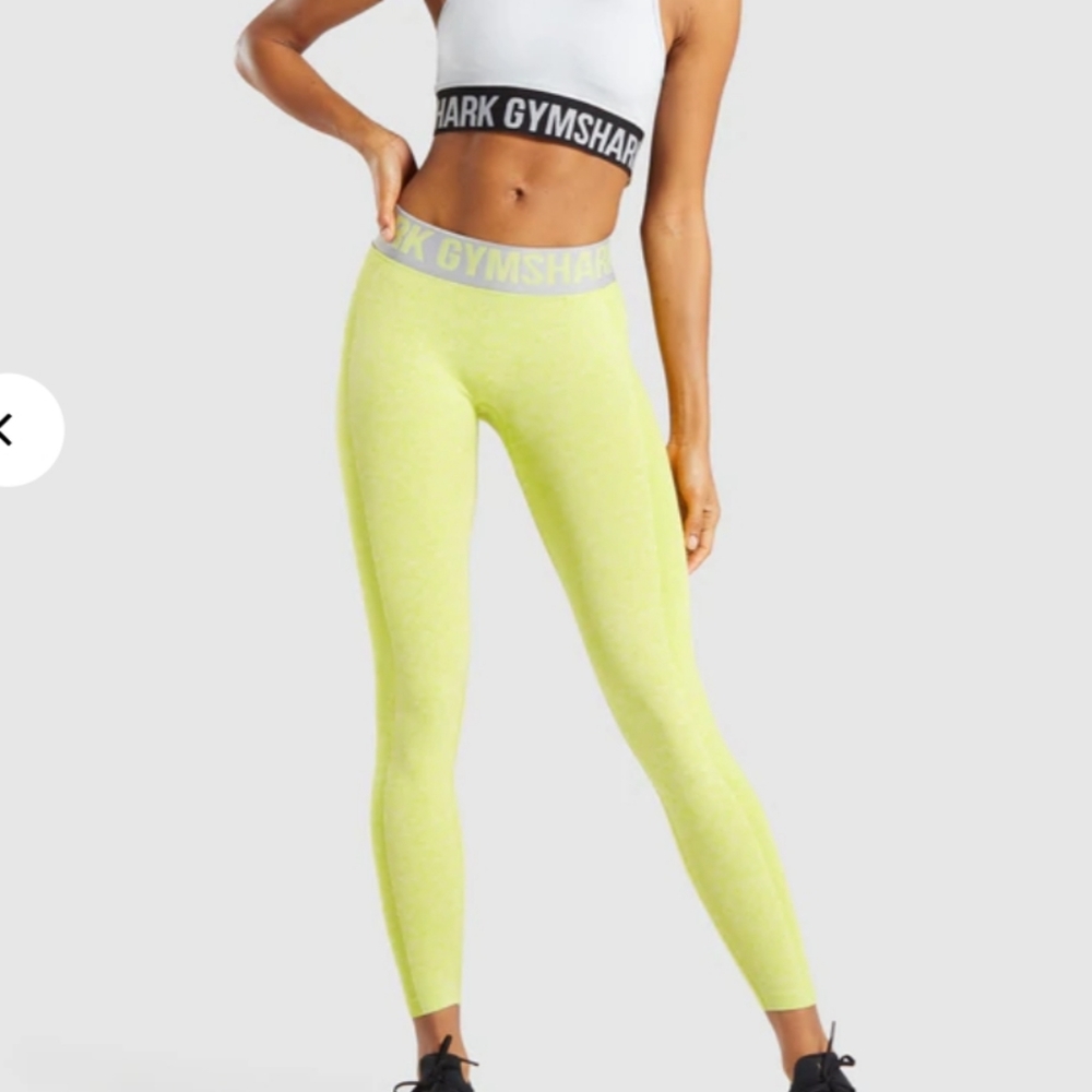 Gymshark Lime Green Compression Flex Low Rise Workout Leggings